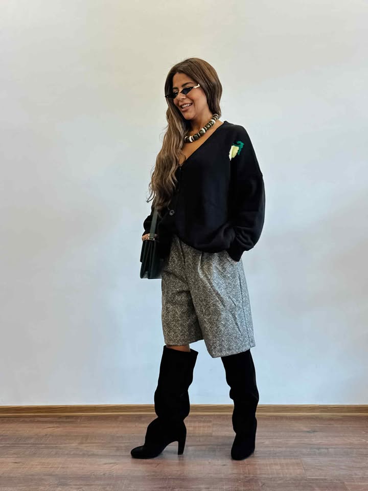 Soft grey long shorts NG414