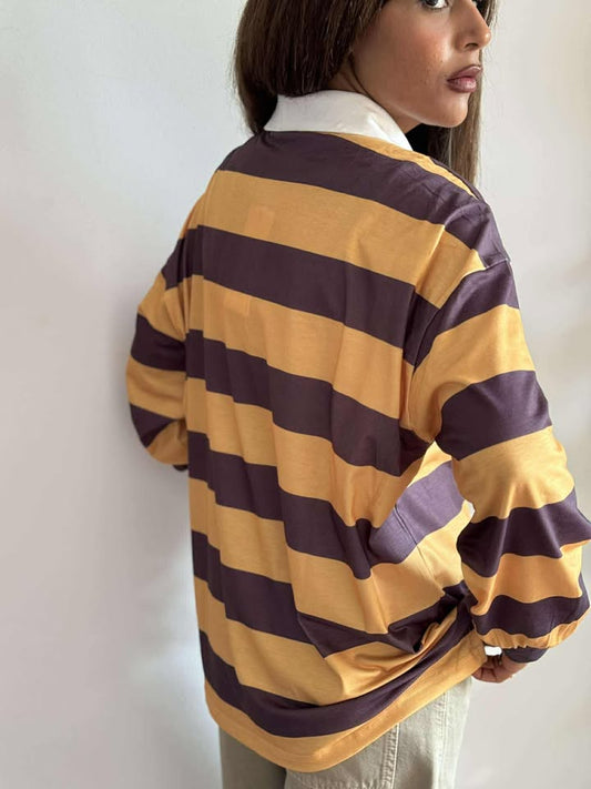 Striped (yellowxbrown) shirt NG503Y