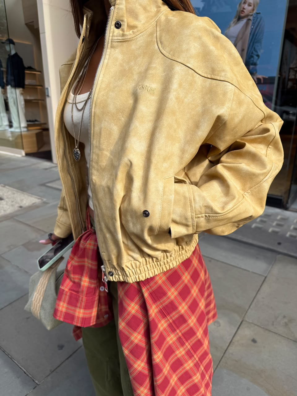 Mustard Vintage-Inspired Leather Jacket