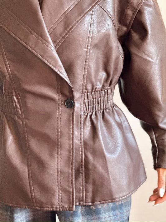 Burgundy/Brown Leather Jacket