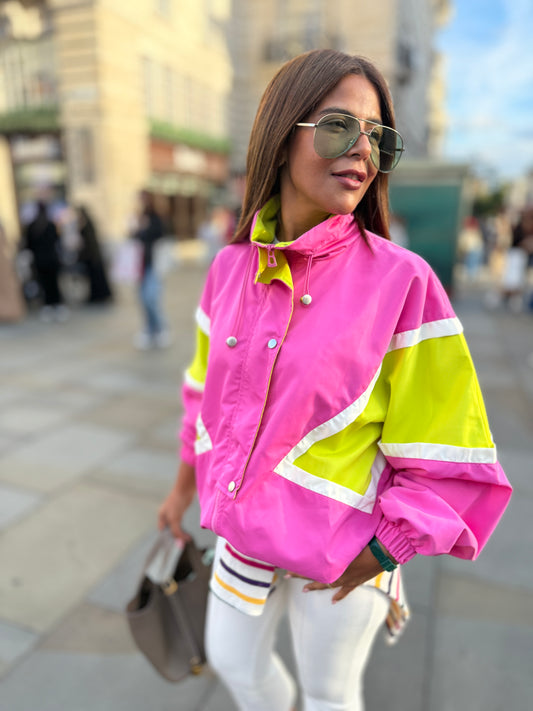 Pink Pop Color-Block Jacket