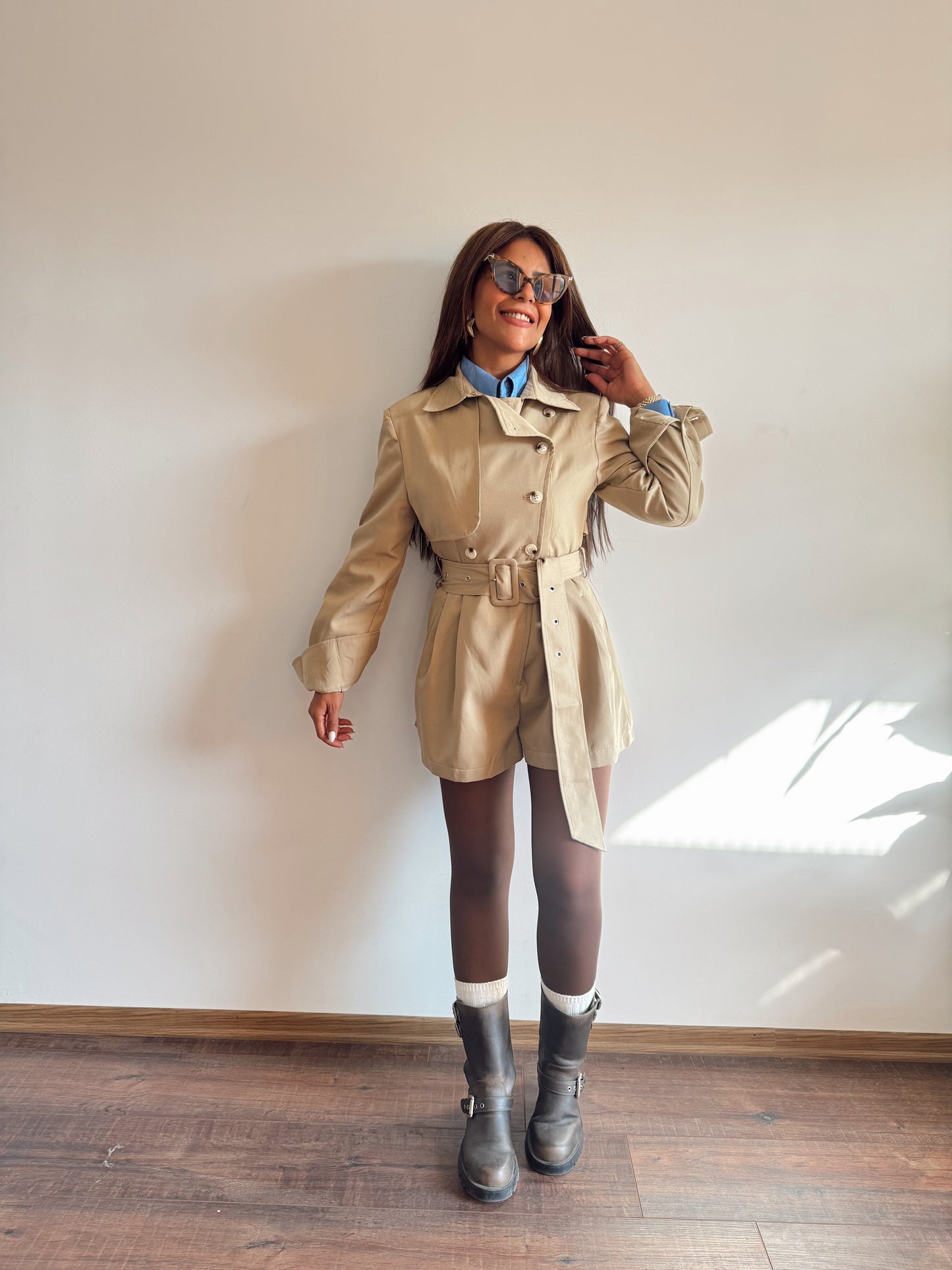 Trench beige jumpsuit NG509