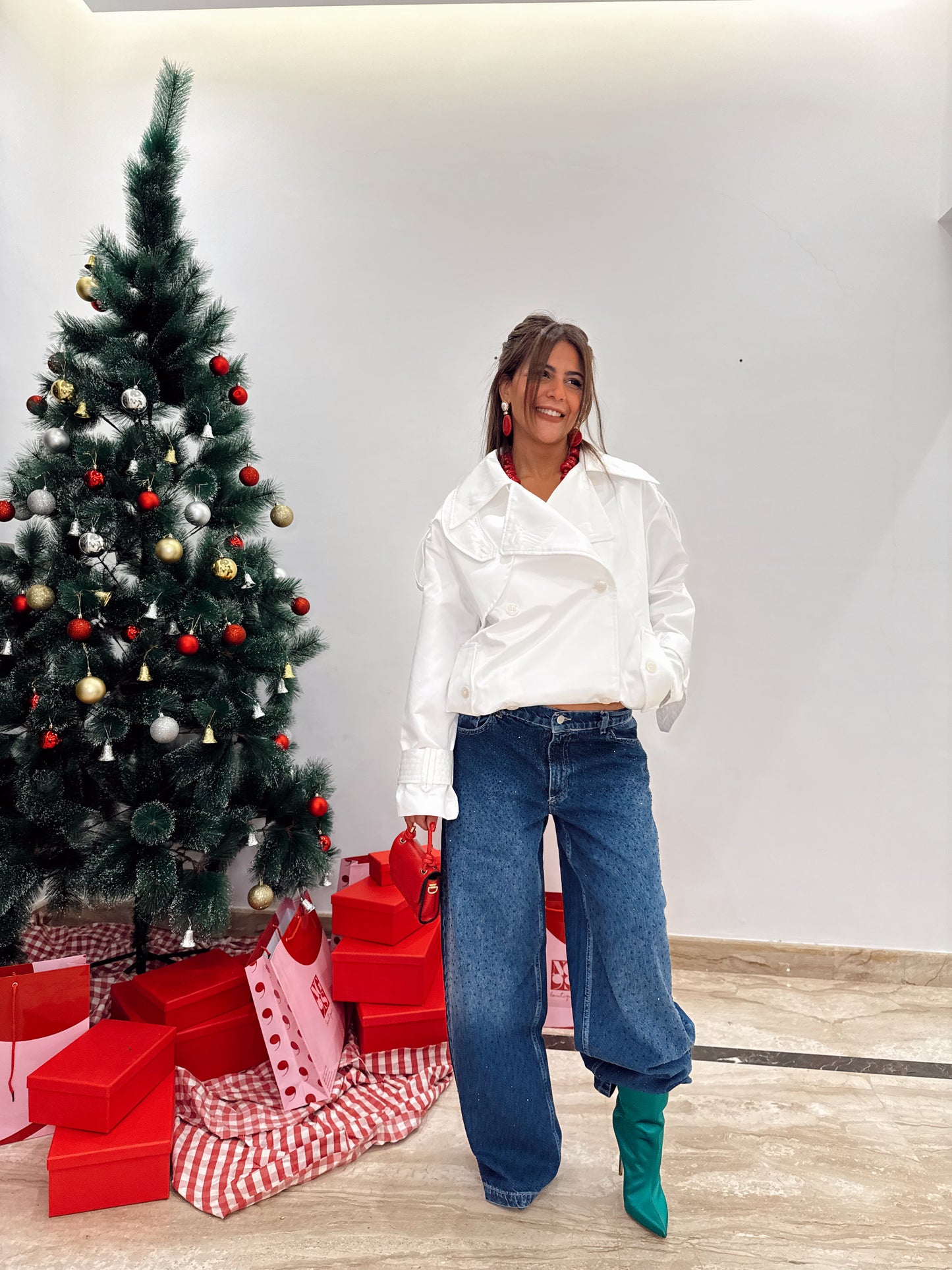 White satin trench jacket  NG505