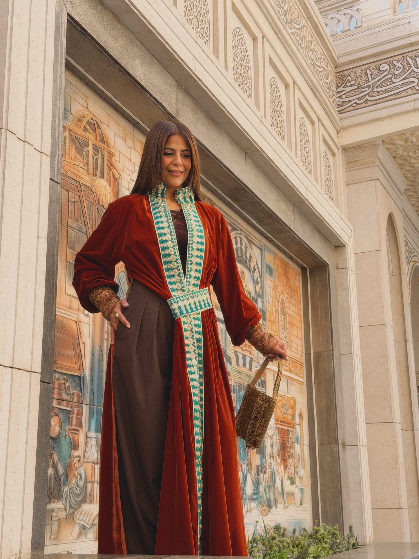 Emerald camel kaftan