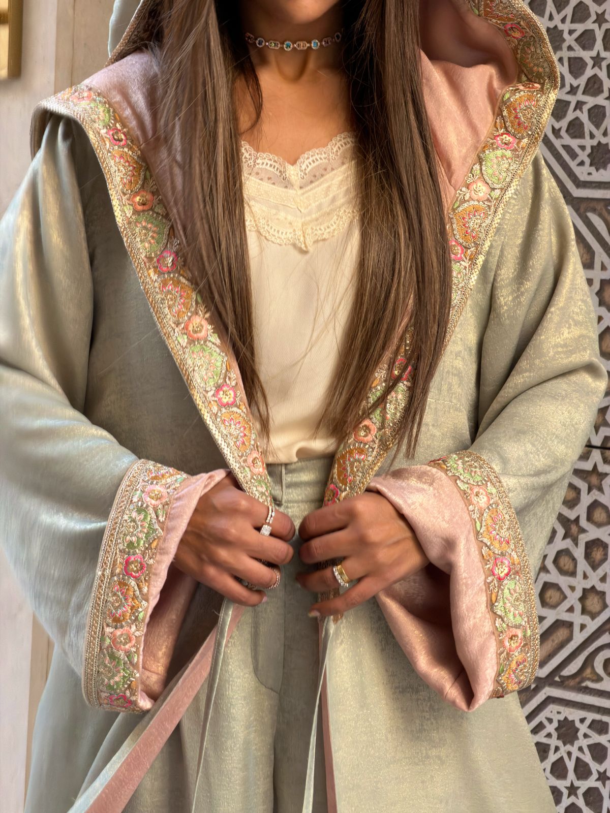 Double face dreamy kaftan (mintX pink)