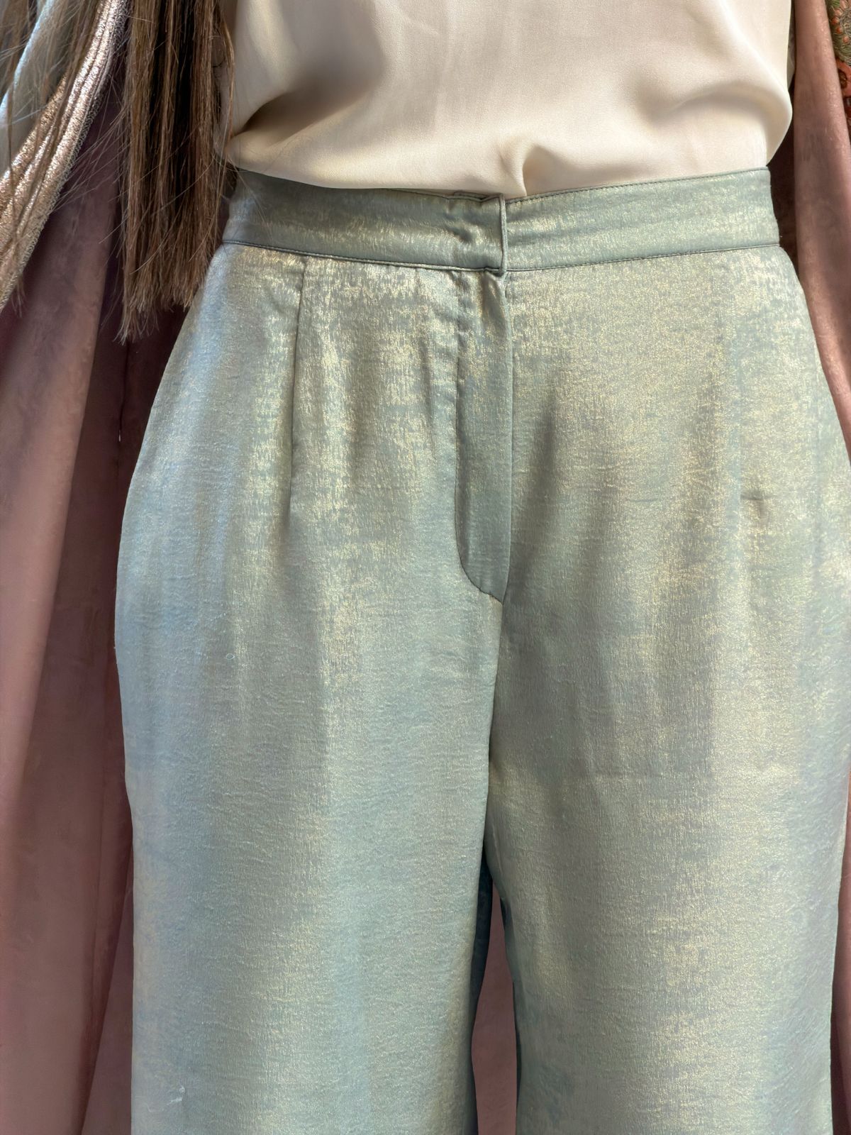 Mints silk pants