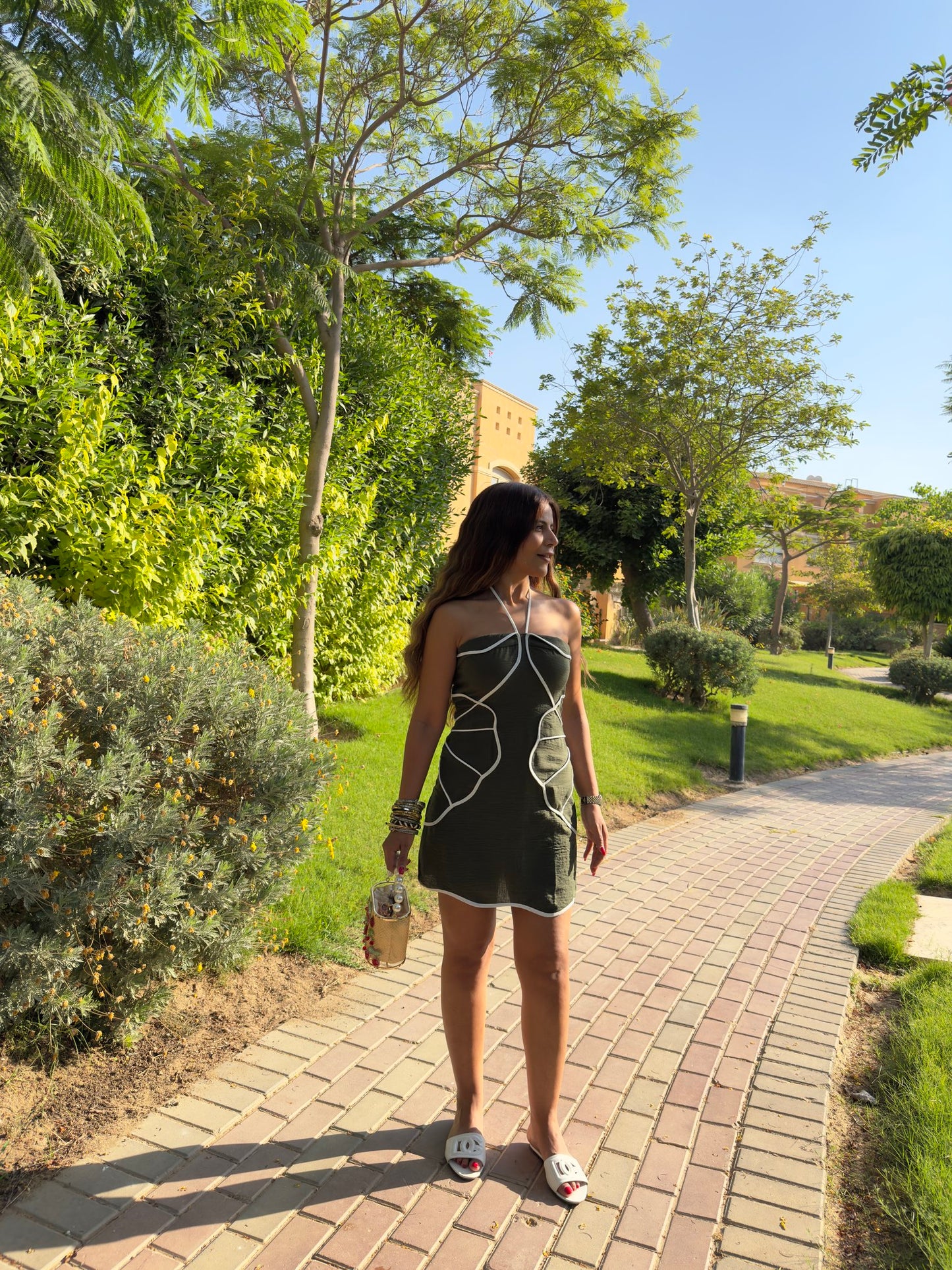 Contrast mini dress NG534