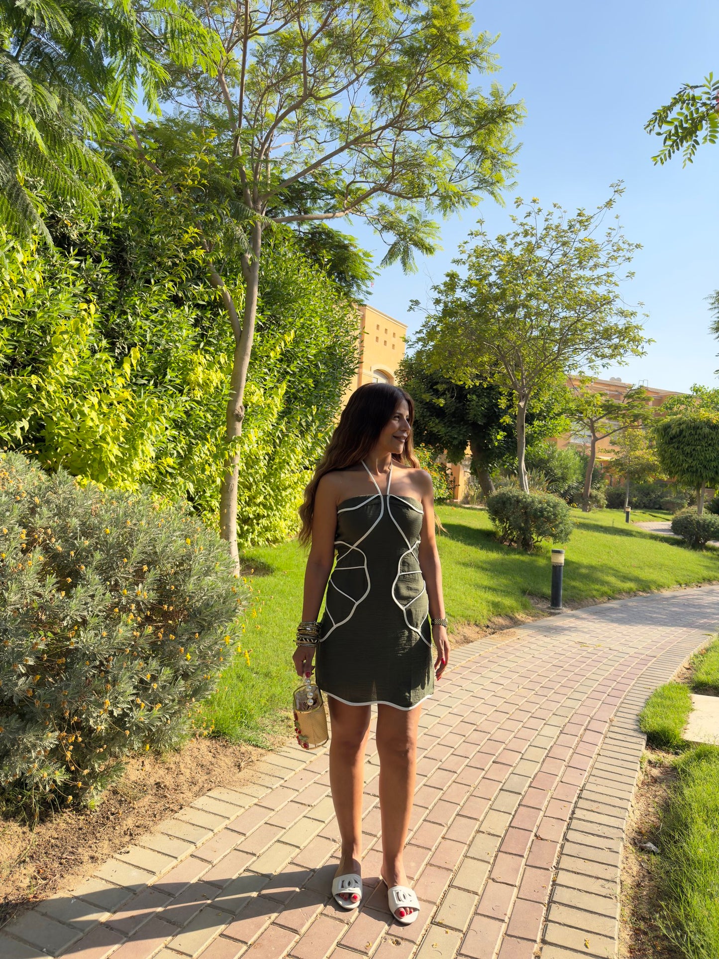 Contrast mini dress NG534