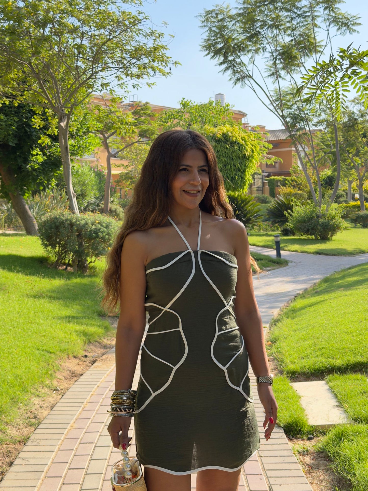 Contrast mini dress NG534