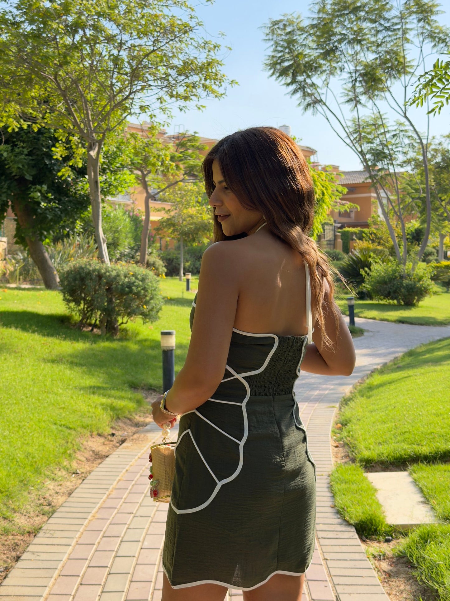 Contrast mini dress NG534
