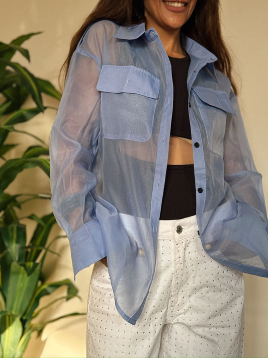 Purple organza shirt  NG302