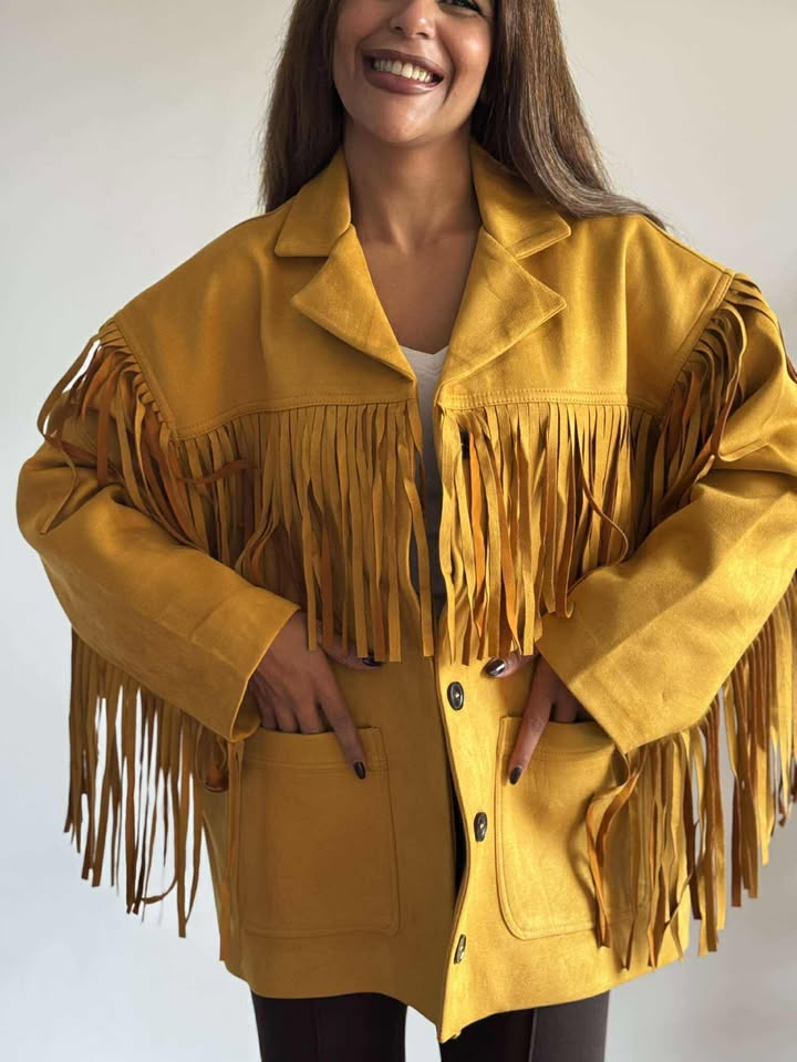 Yellow seude jacket  NG417