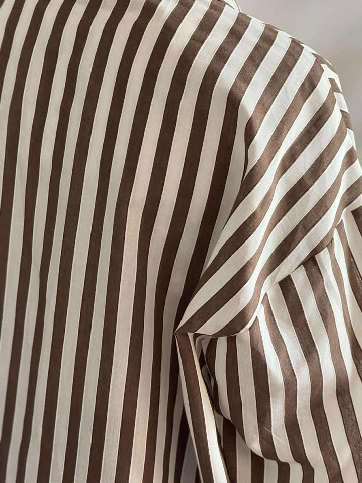 Striped chemise (brown)NG418