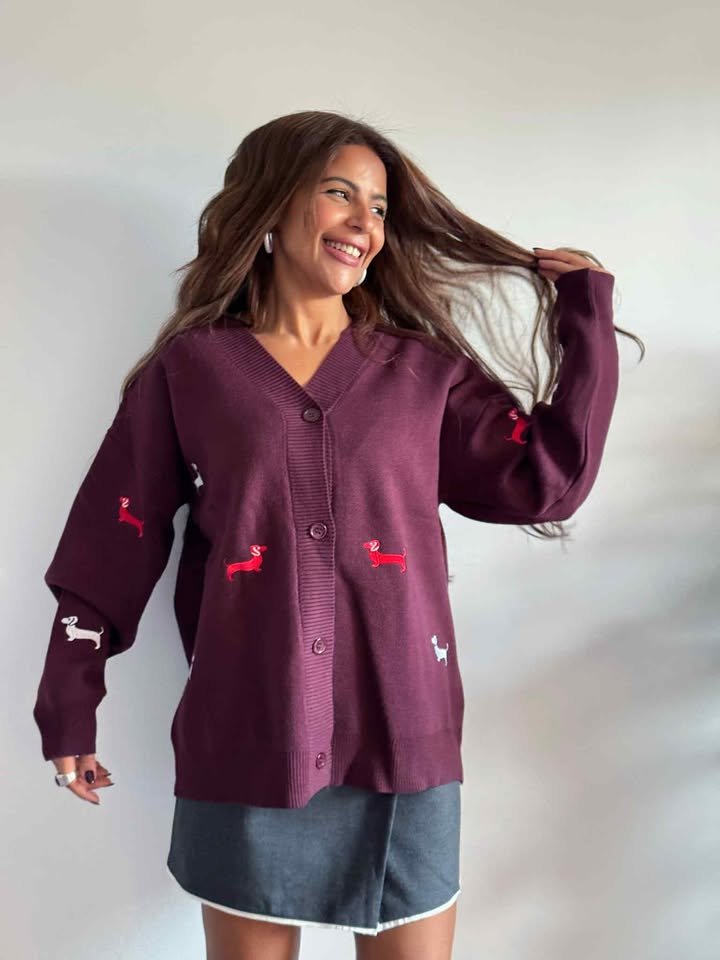 Burgundy Cardigan NG500