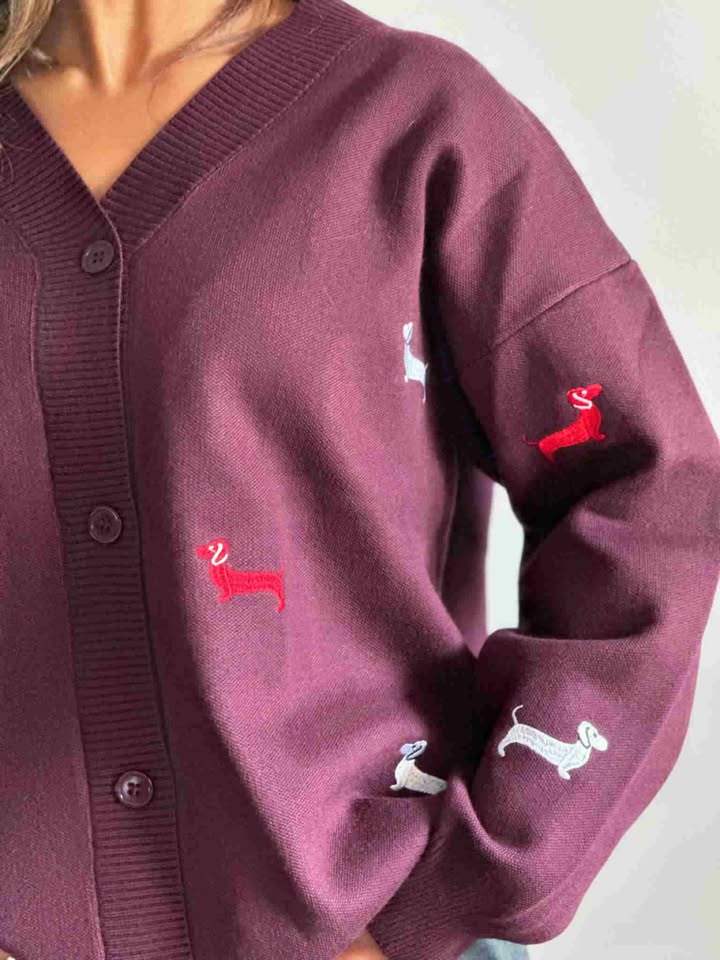 Burgundy Cardigan NG500