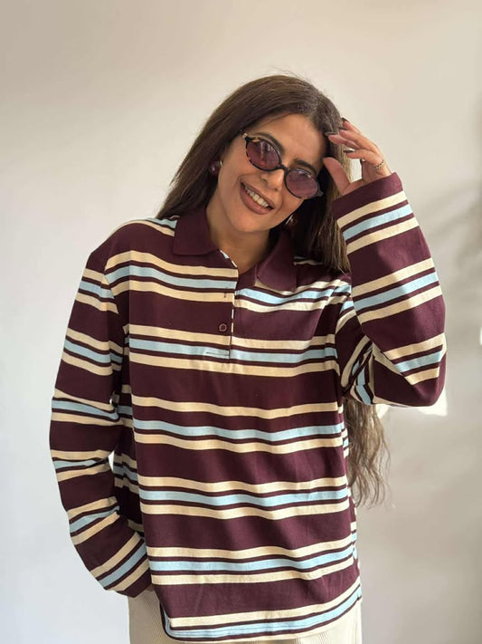 Striped burgundy shirt NG504