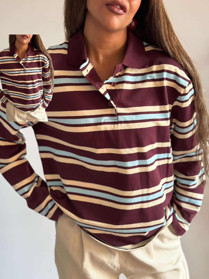 Striped burgundy shirt NG504