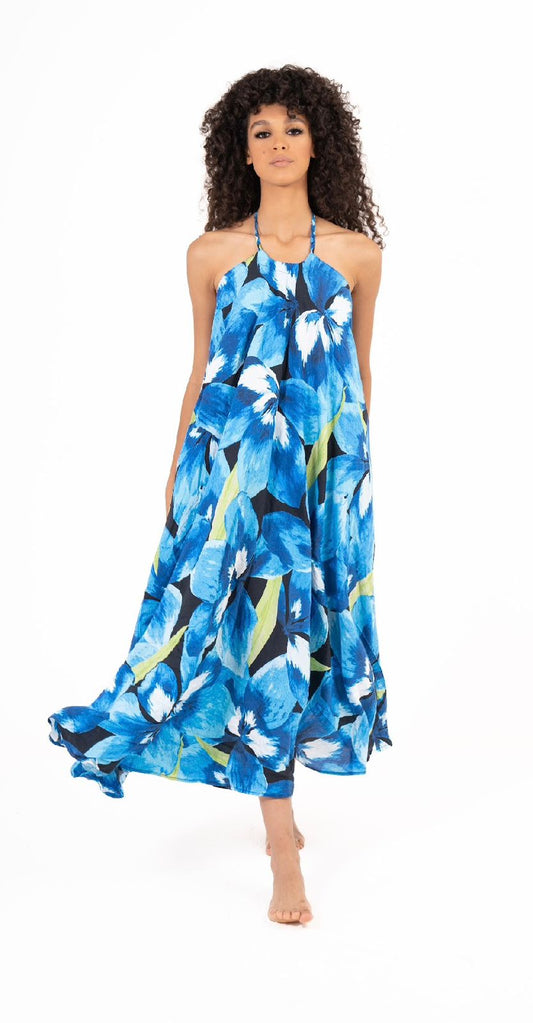 Flower Backless long Dress Q9