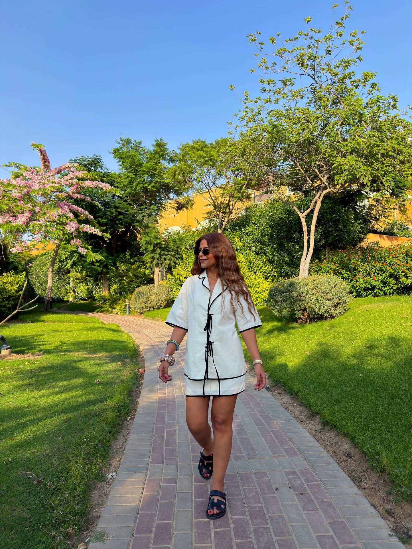 Contrast shirt set NG535