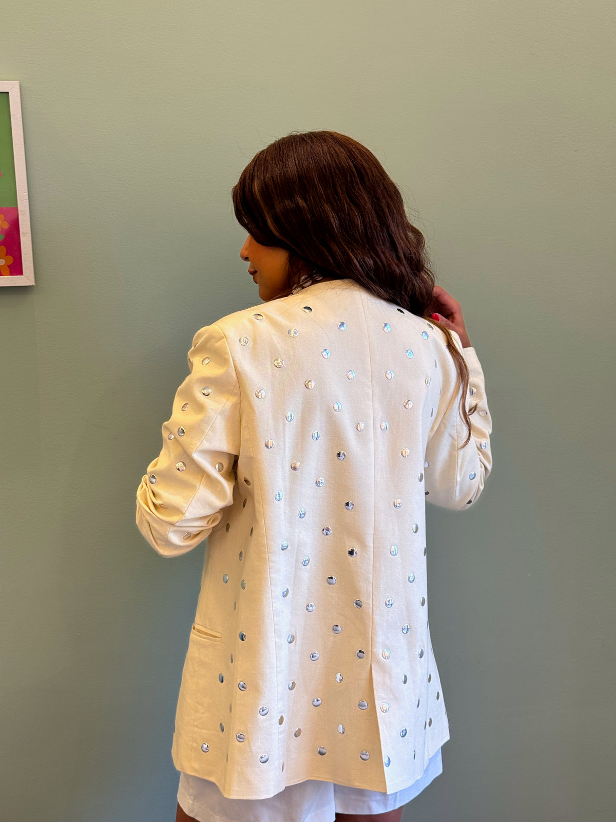 White Studded Blazer