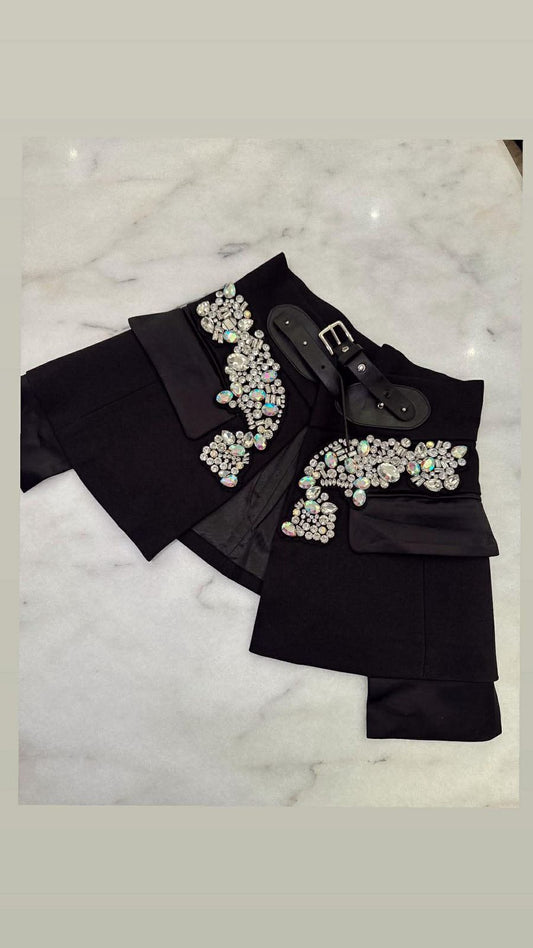 Crystal noir belt  NG519