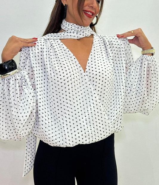 Paris dot blouse  NG517