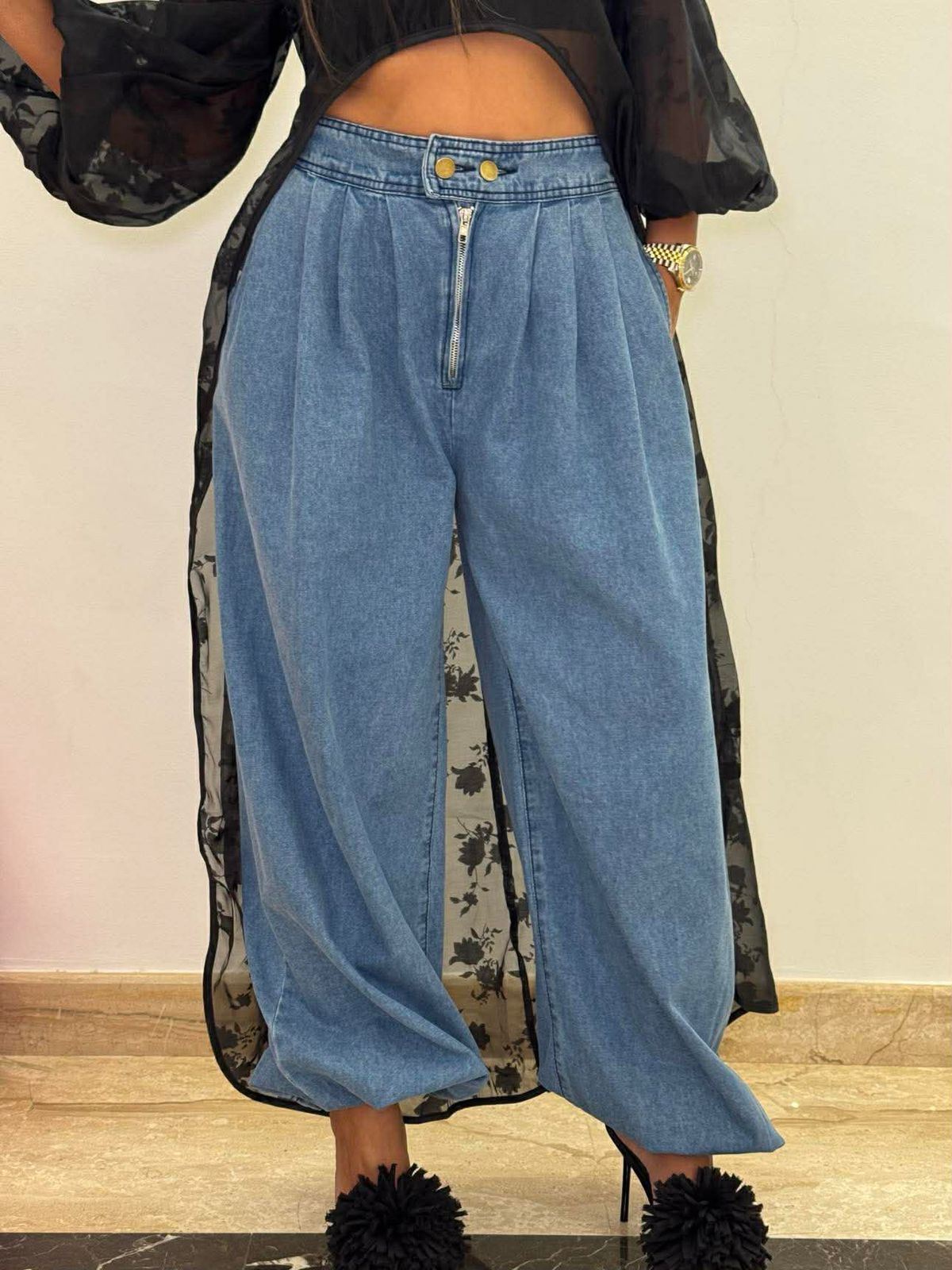 Soft blue baloon denim NG512