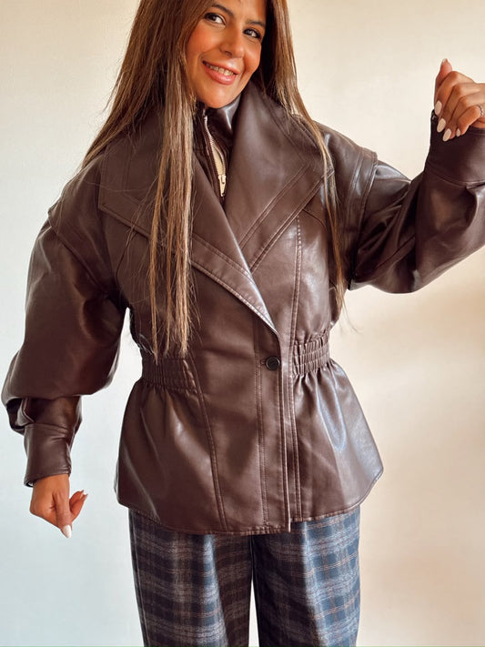 Burgundy/Brown Leather Jacket